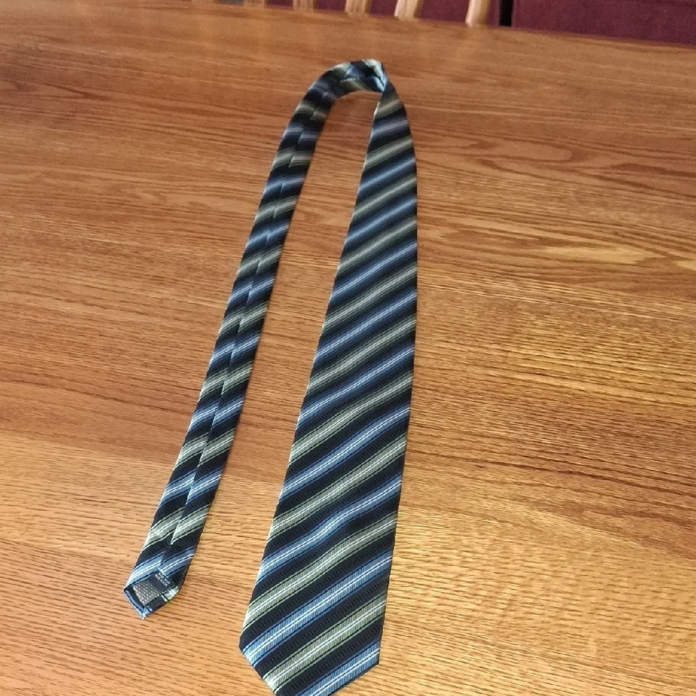 Striped Blue and Green Men's Tie